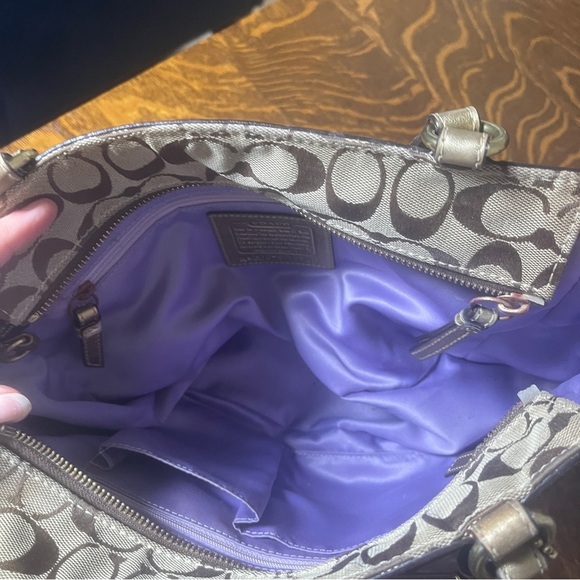 Coach Mosaic Gallery Patchwork Metallic Gold and Tan Tote/Shoulder Bag - Picture 10 of 10